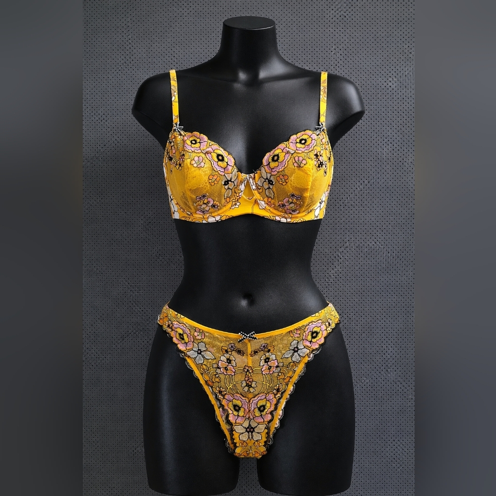 Floral Yellow Bra & Panty set